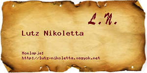 Lutz Nikoletta névjegykártya
